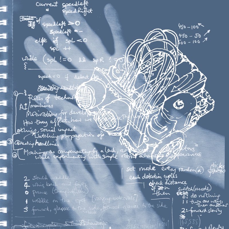 Electro-luminescent process drawing for The Runaway Fingers, 2016