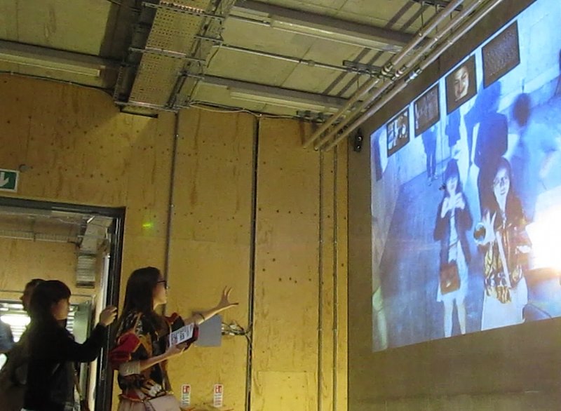 Visitors interacting with The Wall, Central Saint Martins, 2012